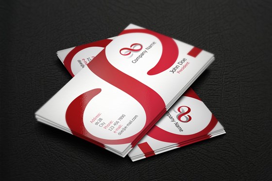 Business Cards: Free Red Corporate Business Card Template