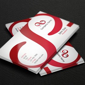 Business Cards: Free Red Corporate Business Card Template